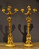 A very fine pair of Empire gilt bronze candelabra